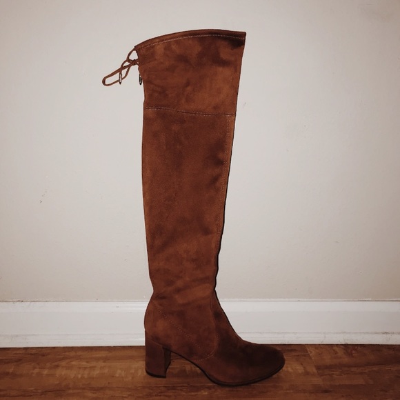 MARC FISHER Rustic Suede High Knee Boots - Picture 5 of 8